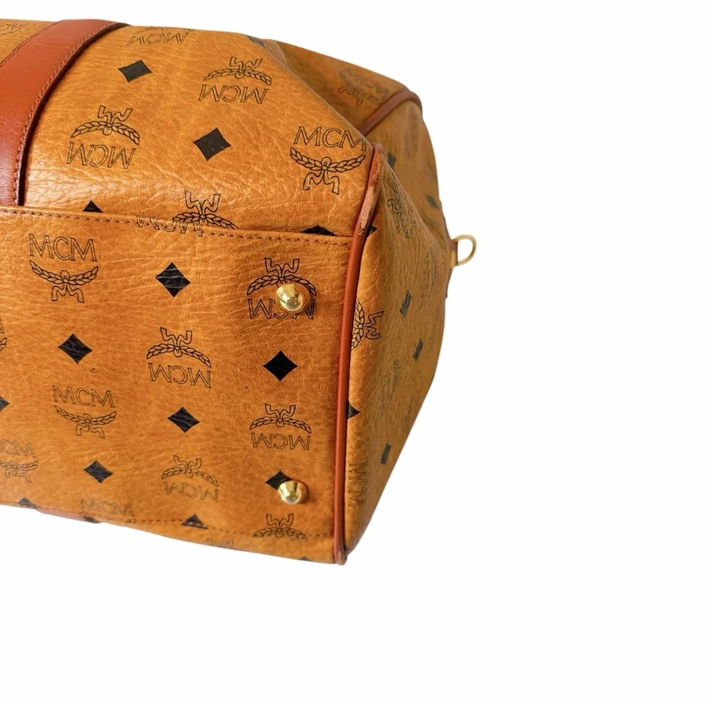 MCM Tan Cognac Monogram Travel Duffel - Picture 3 of 6